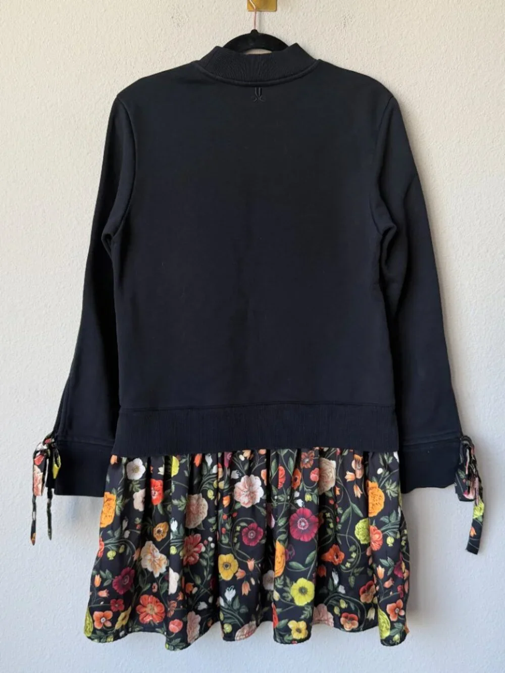 LA DoubleJ The Sporty Dress in Black Floral Skirt Size M
